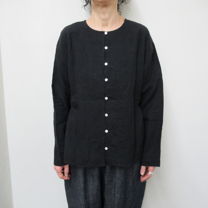 ina  脇ギャザー2wayブラウス /BK03 【日本製】